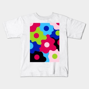 Retro Egg Flowers - Bright Winter Seasonal Color Palette Kids T-Shirt